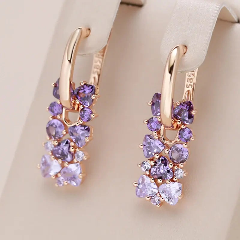 Leah - Stylish Purple Earrings