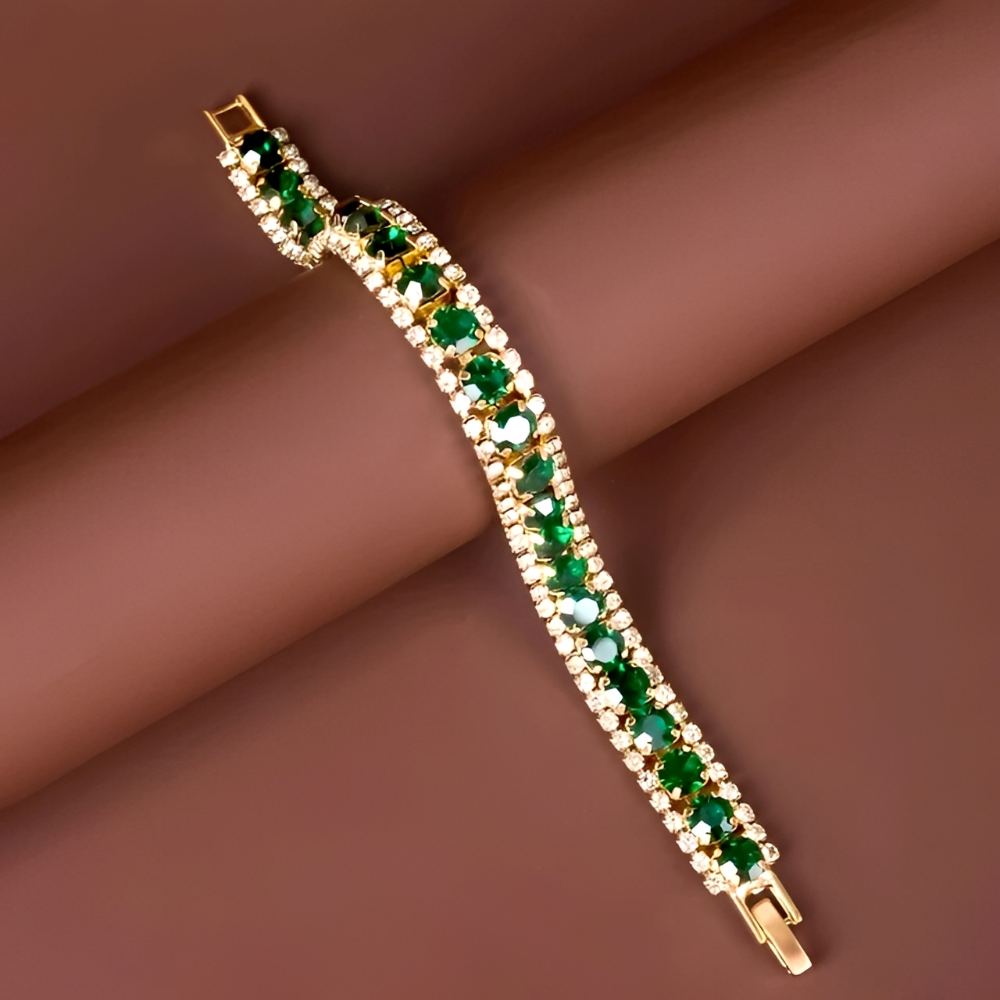 Women’s Tennis Bracelet with Wavy Design and Multi-Row Stone Setting