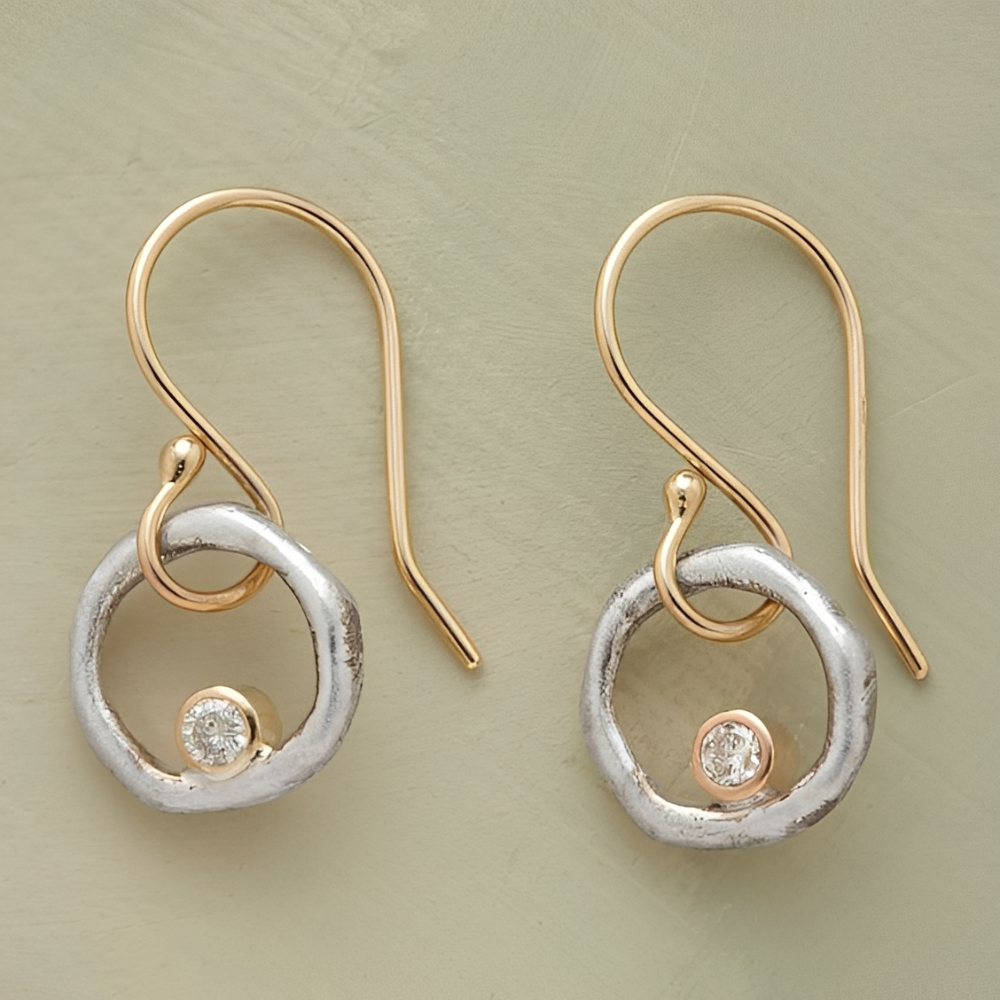 Women's Earrings in Vintage Design with Stone Accents