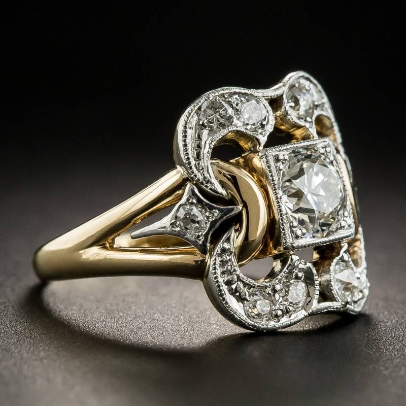 Isla – Vintage ring made of noble metal and zirconia
