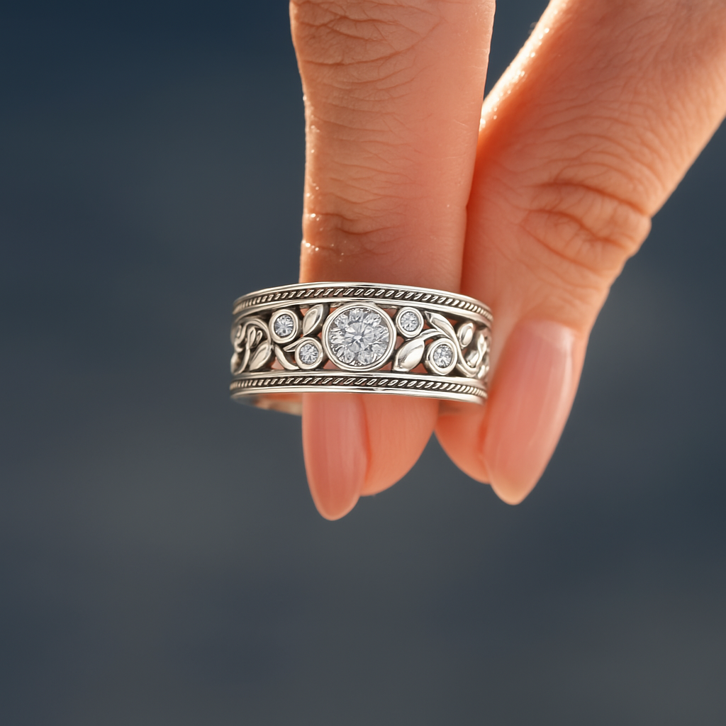 Dalia – Vintage Ring in Silver with Zirconia