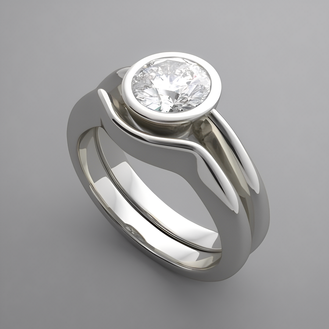 Aria – Vintage Ring with Round White Accent