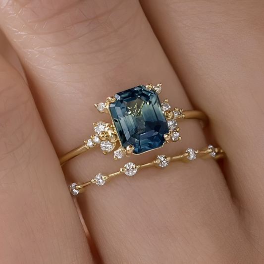 Cressida – Sapphire Shine Ring Set