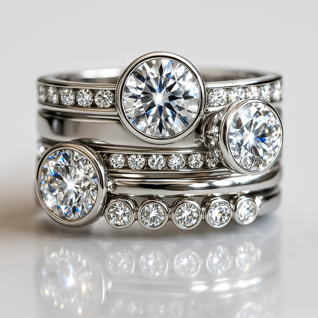Elvie – Vintage Ring Made of High-Quality Material with Layers and Crystals