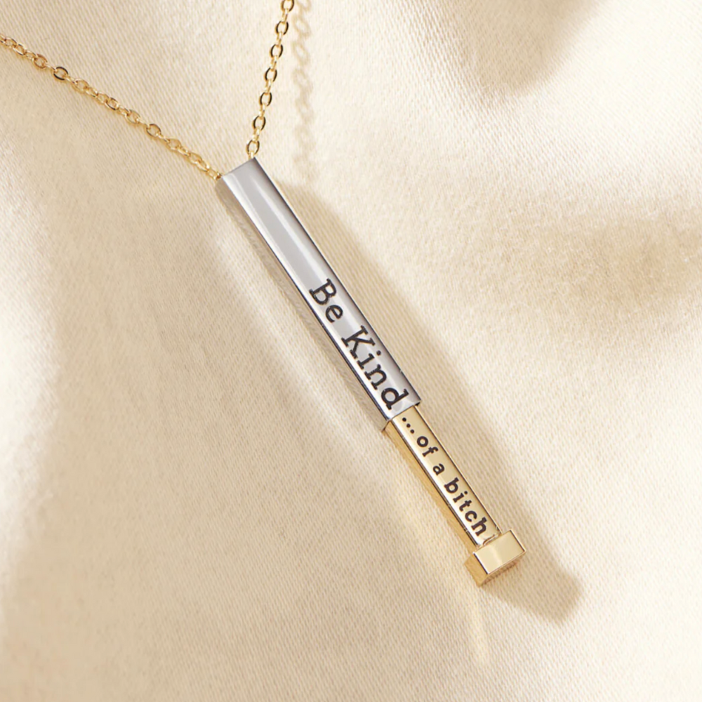 Women's Pendant Necklace with Engraved Be Kind Inscription
