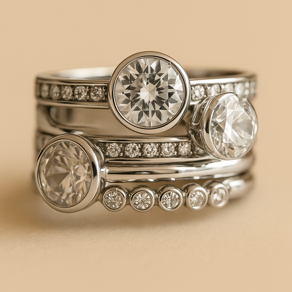Elvie – Vintage Ring Made of High-Quality Material with Layers and Crystals