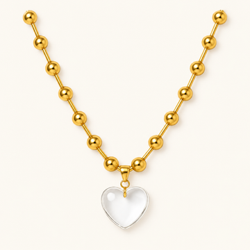 Women's Necklace with Heart Pendant and Ball Chain