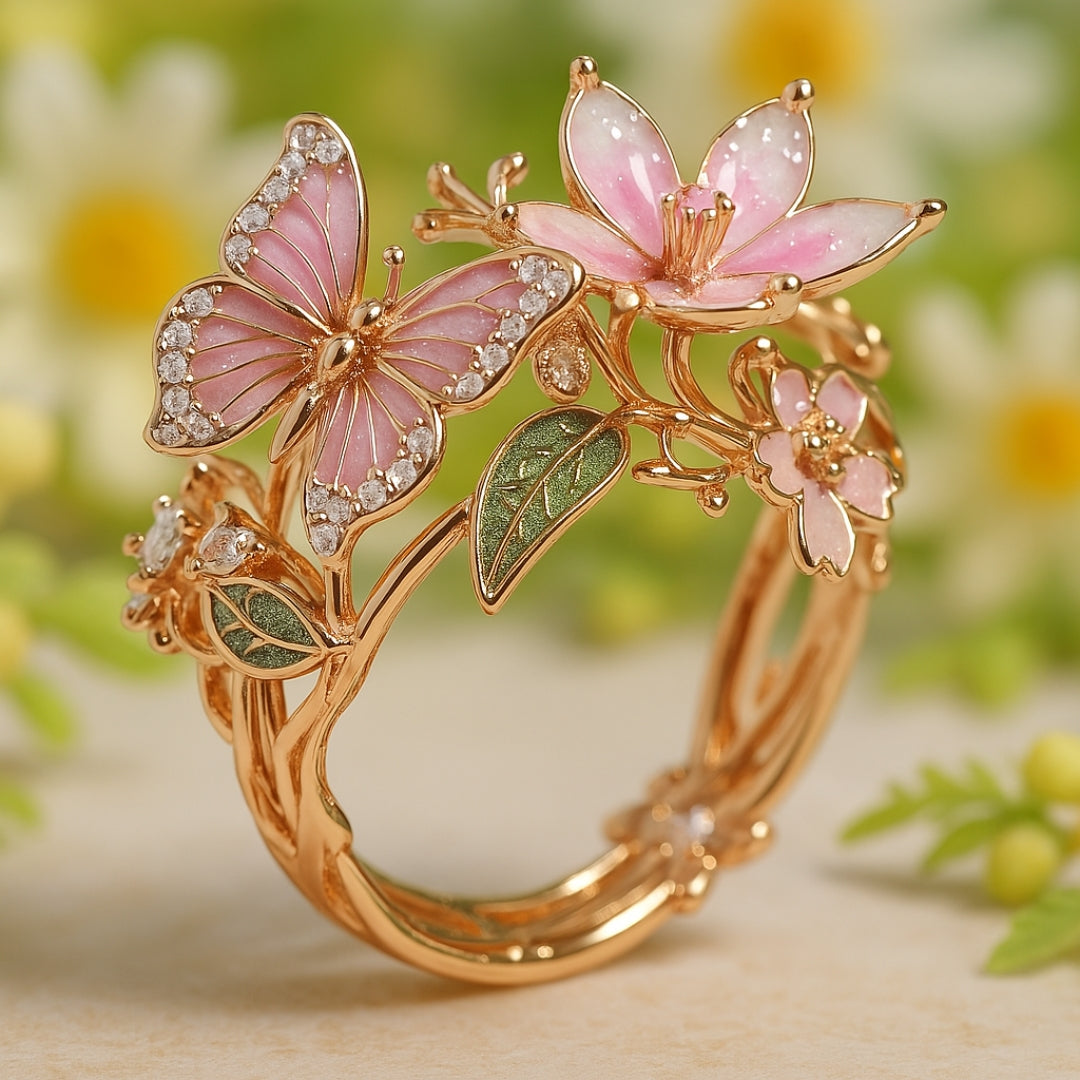 Meliora – Sparkling Butterfly Ring made of Zircon