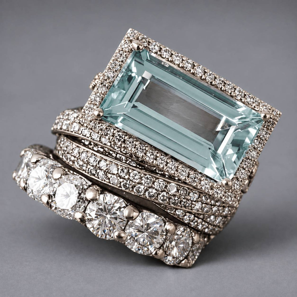 Women's Stackable Ring Set with Decorative Stone Accents
