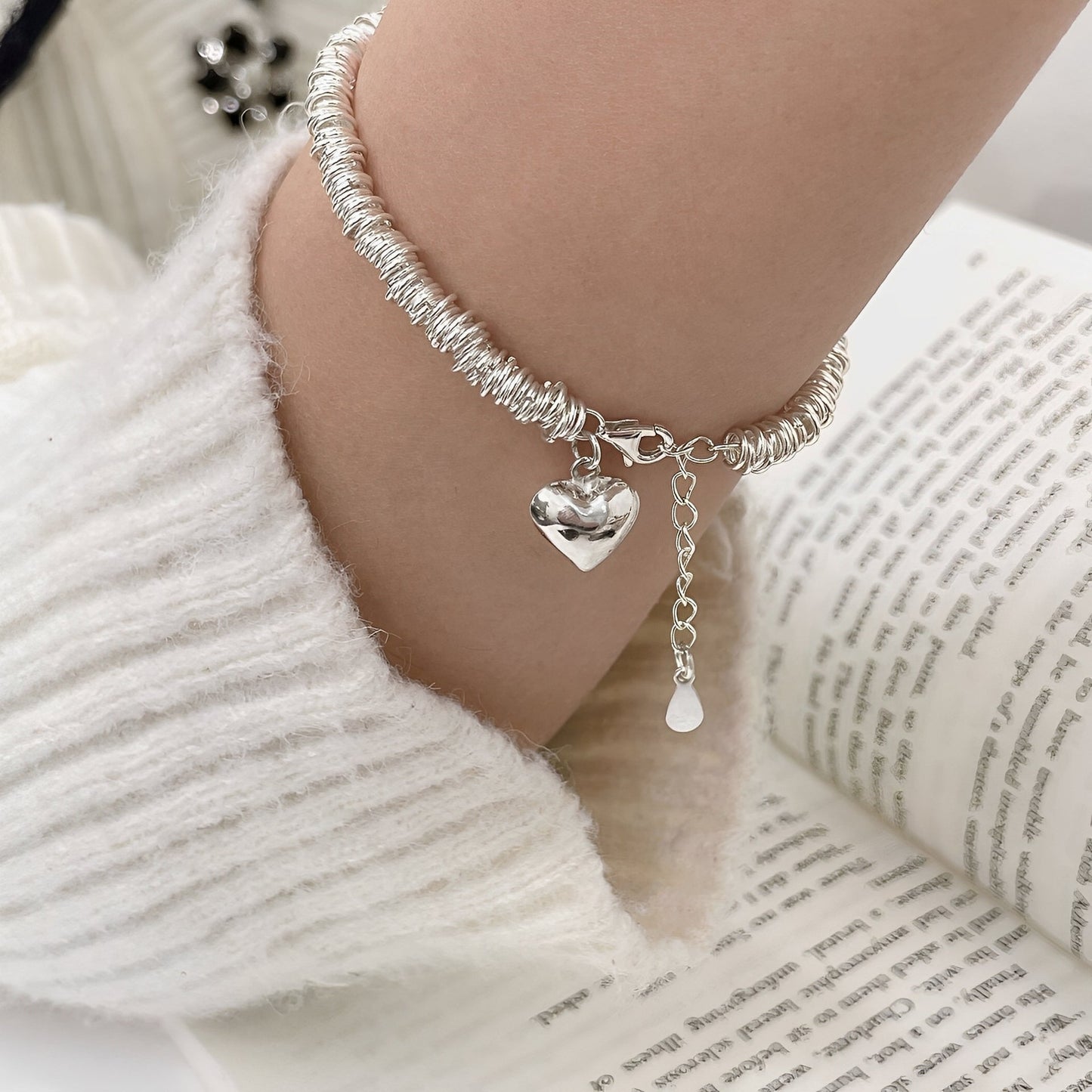 Marie – Stylish silver bracelet with heart