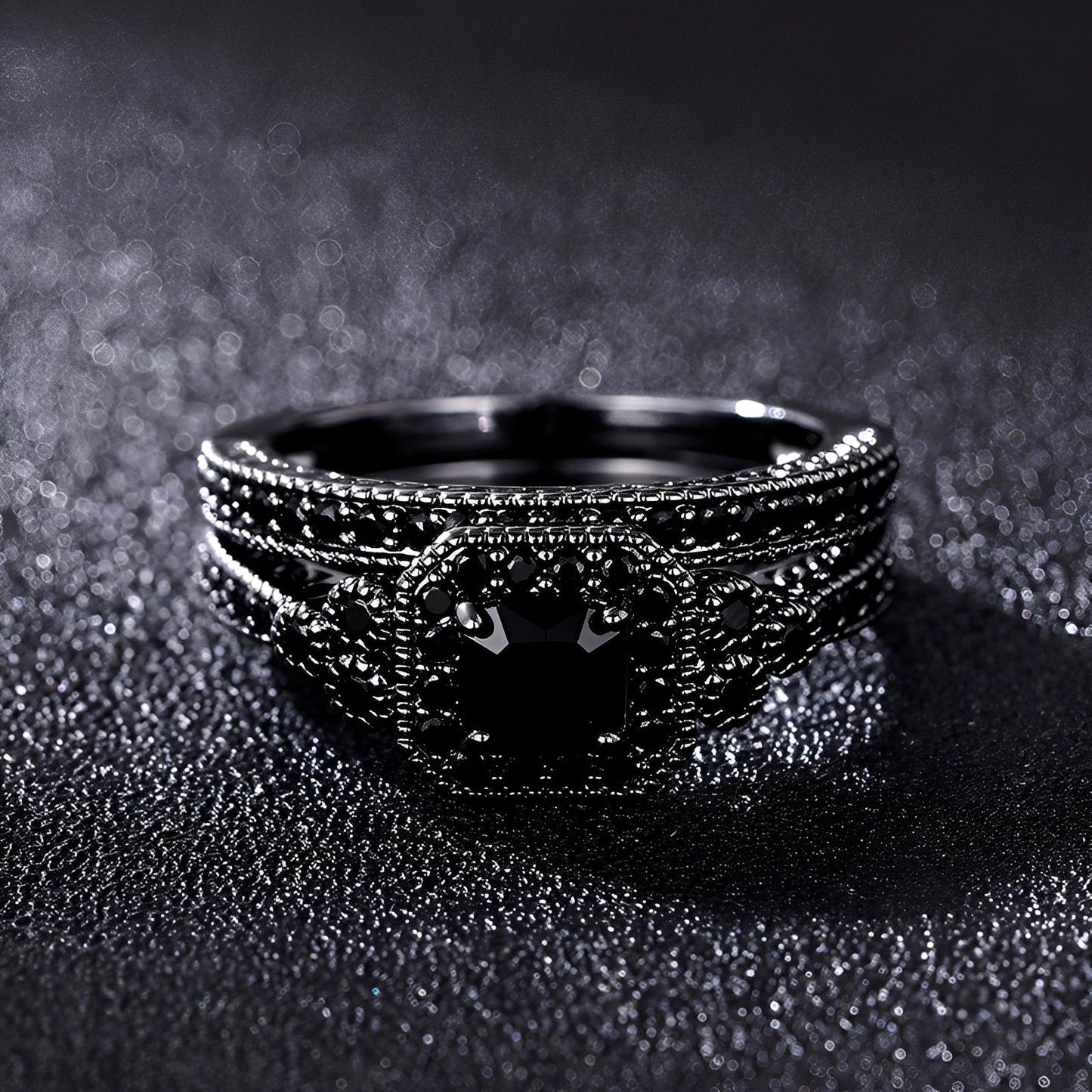 Adriane – Set Vintage Rings in Black