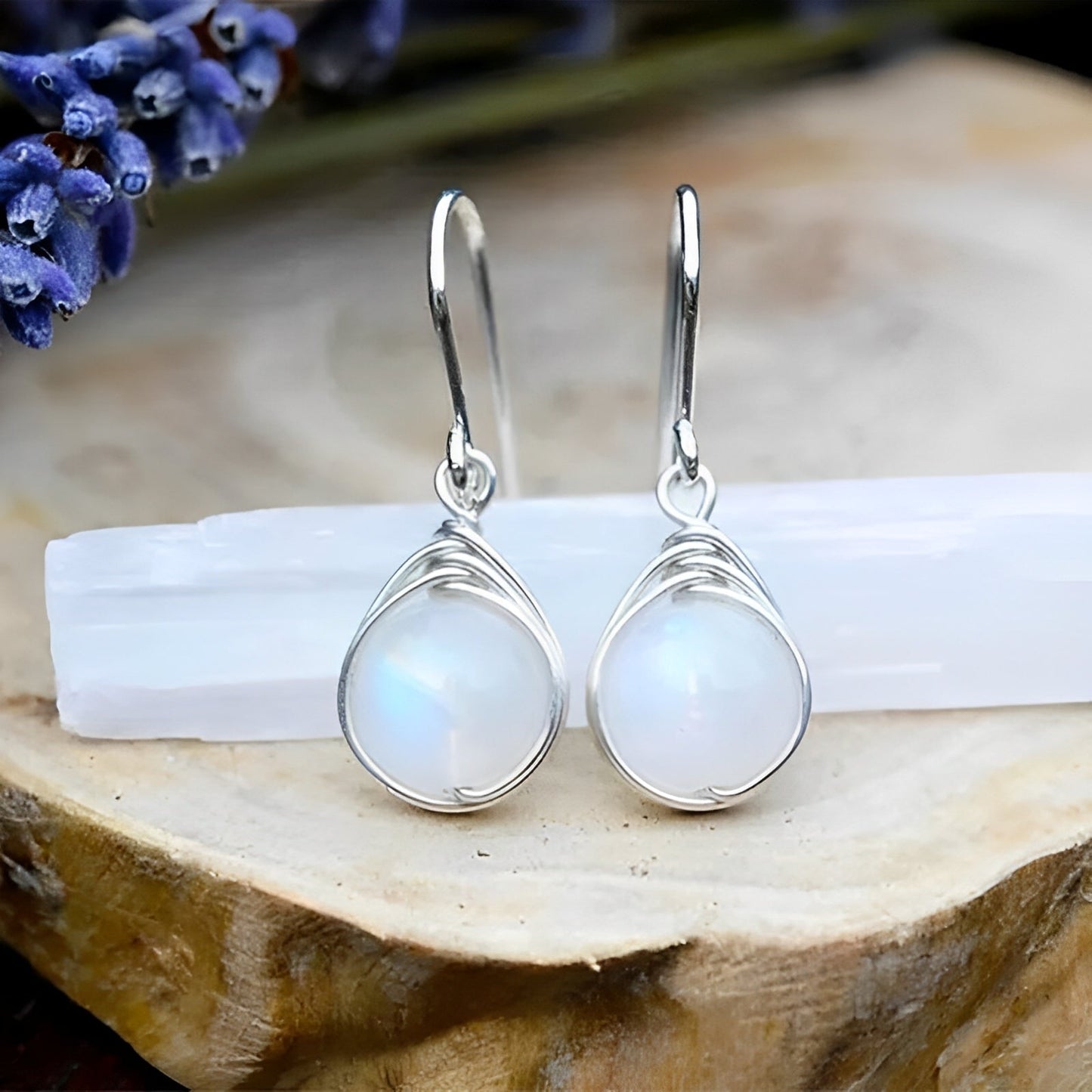 Aylin – Hanging Boho Earrings with Moonstone