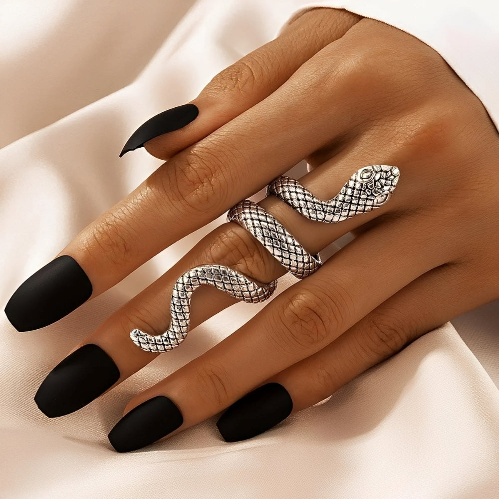 Women's Adjustable Snake Ring with Twisted Design