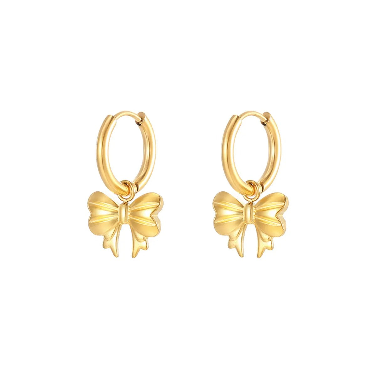 Carla – Hoop Bow Earrings Gold Plated