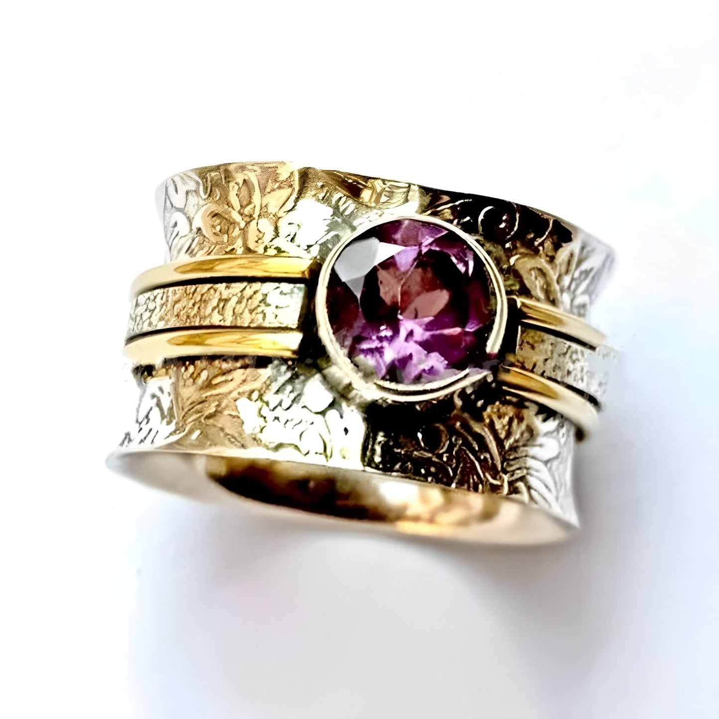 Elanya – Boho Meditation Ring with Crystal