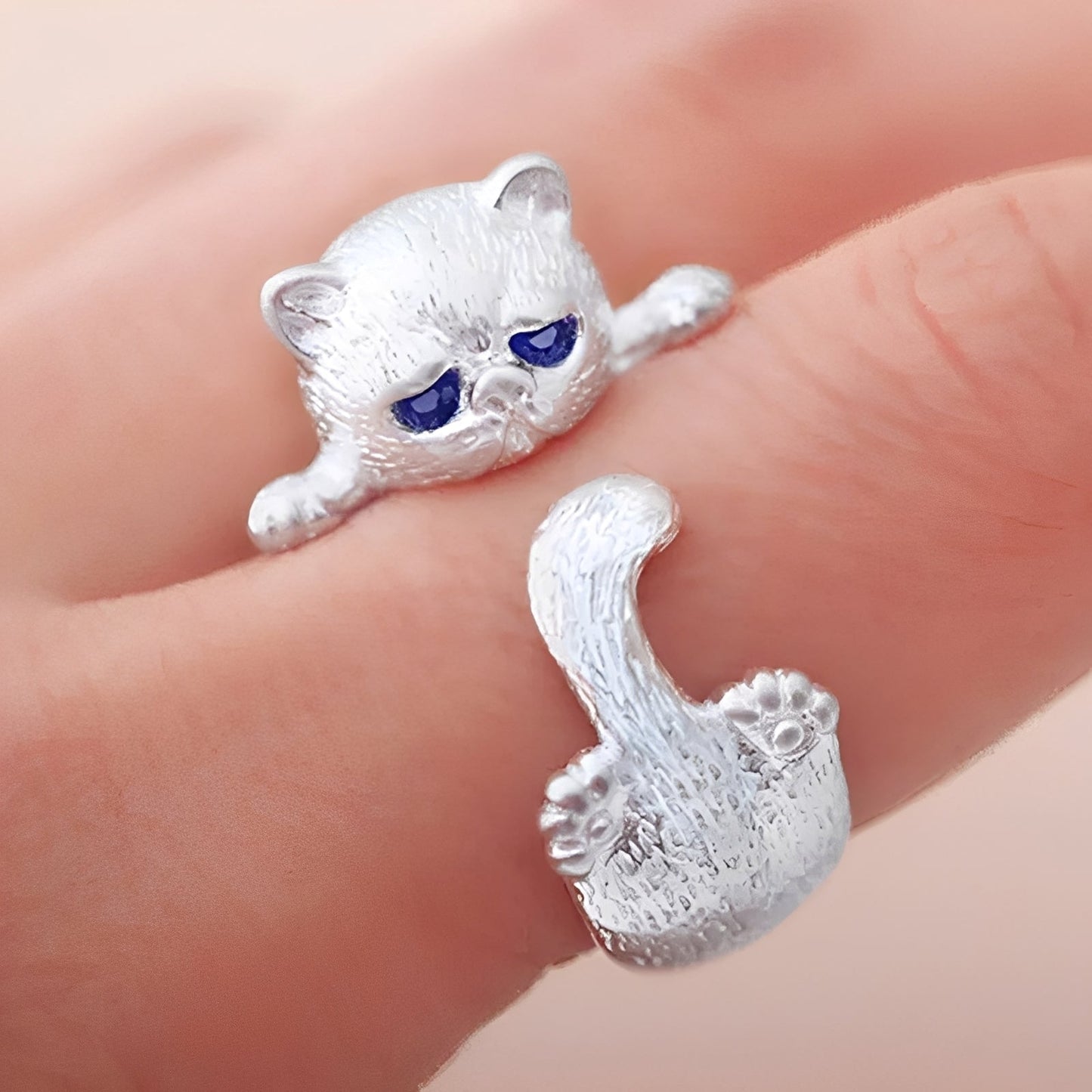 Louna – Elegant Cat Ring made of 925 Silver