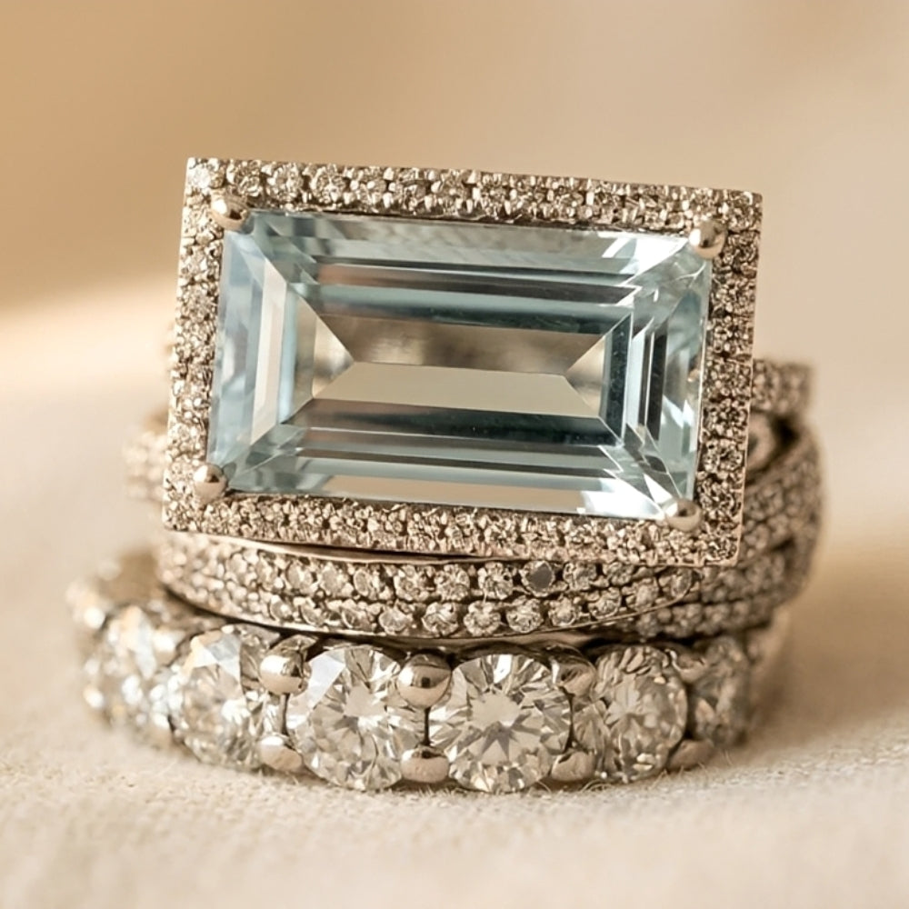 Ailyn – Ring Set Silver in Vintage Style