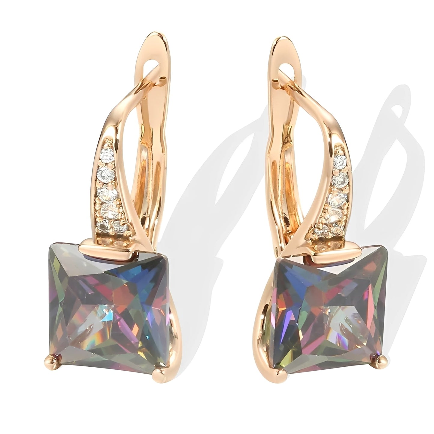 Celina – Hoop Earrings in Gold with Colorful Zirconia