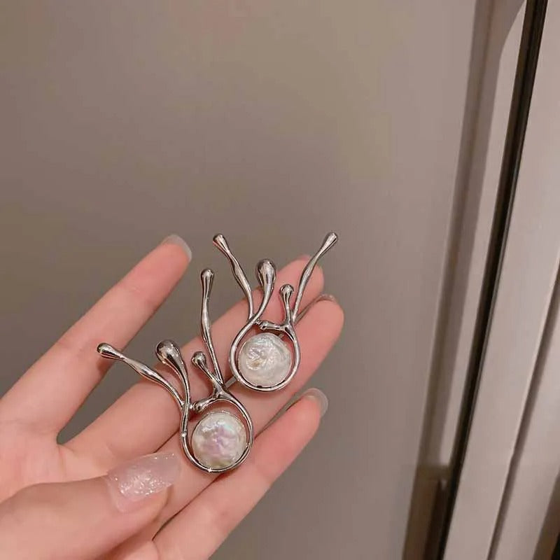 Alice – Earrings with Pearls and Silver