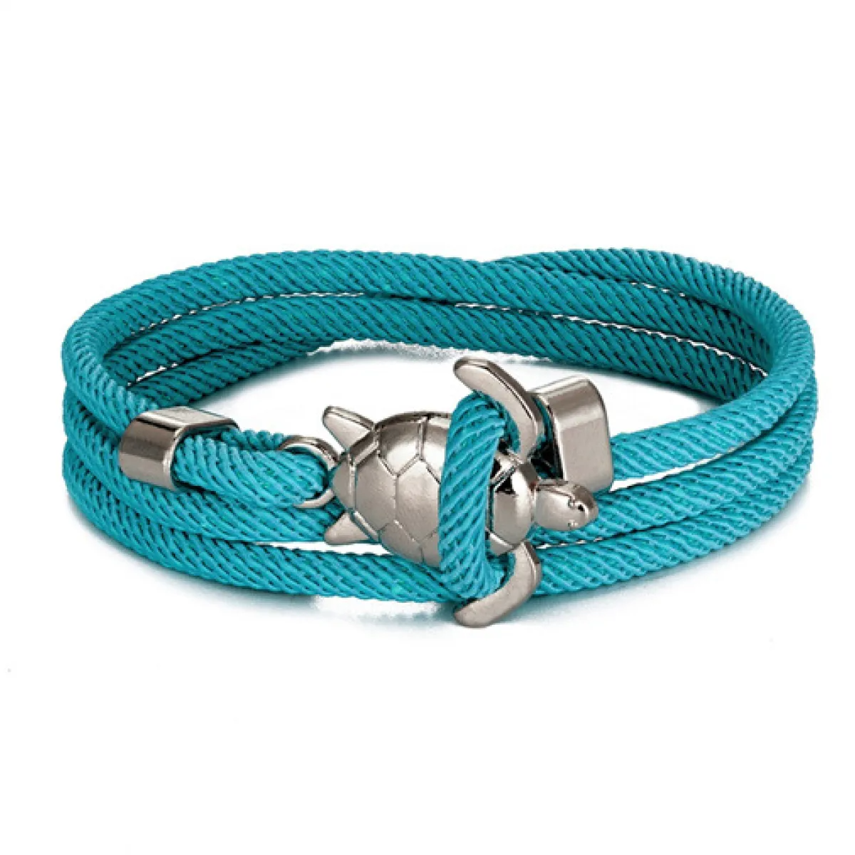 Women's Multi-Strand Bracelet with Turtle Clasp and Braided Structure