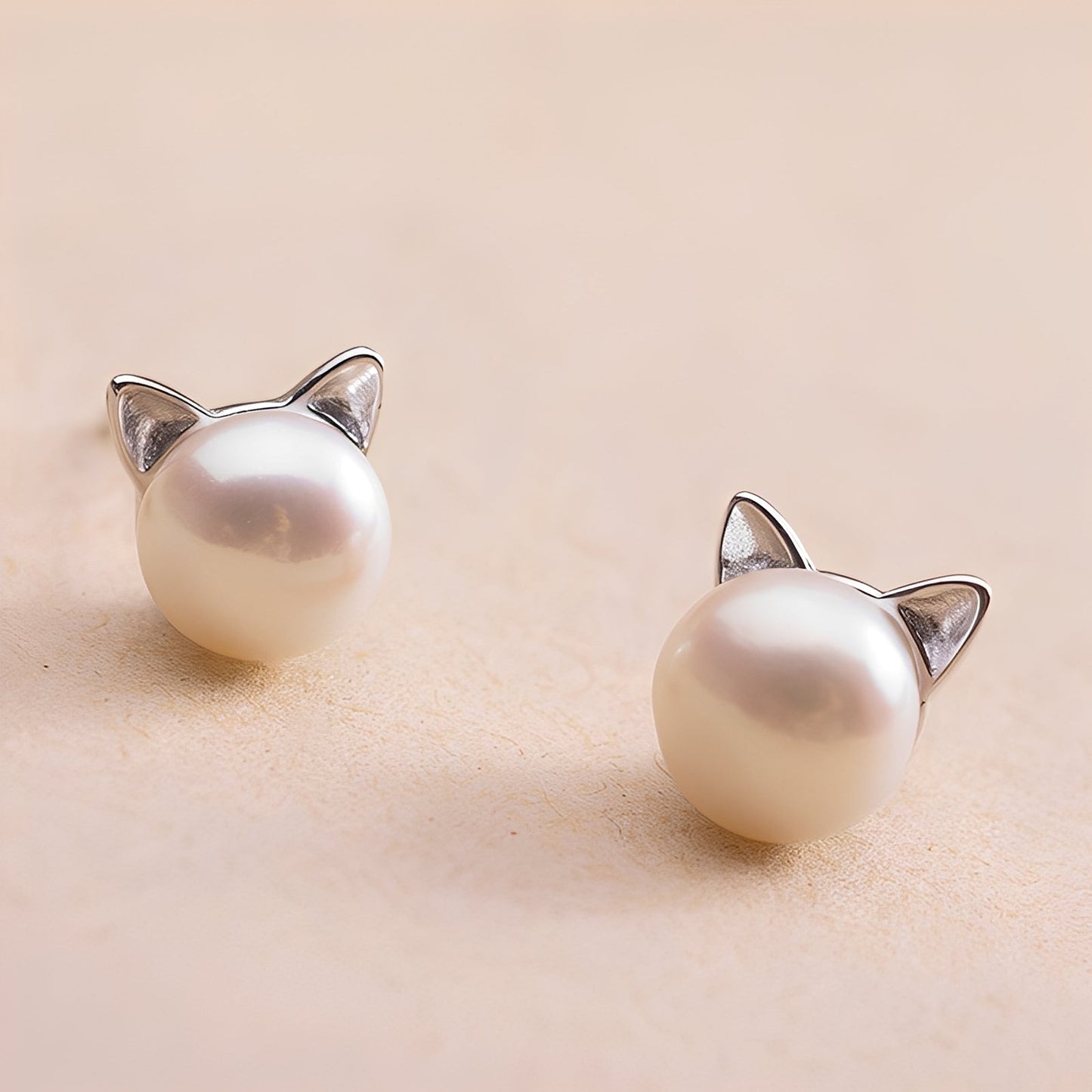 Nori – Earrings with chatons and pearls made of silver