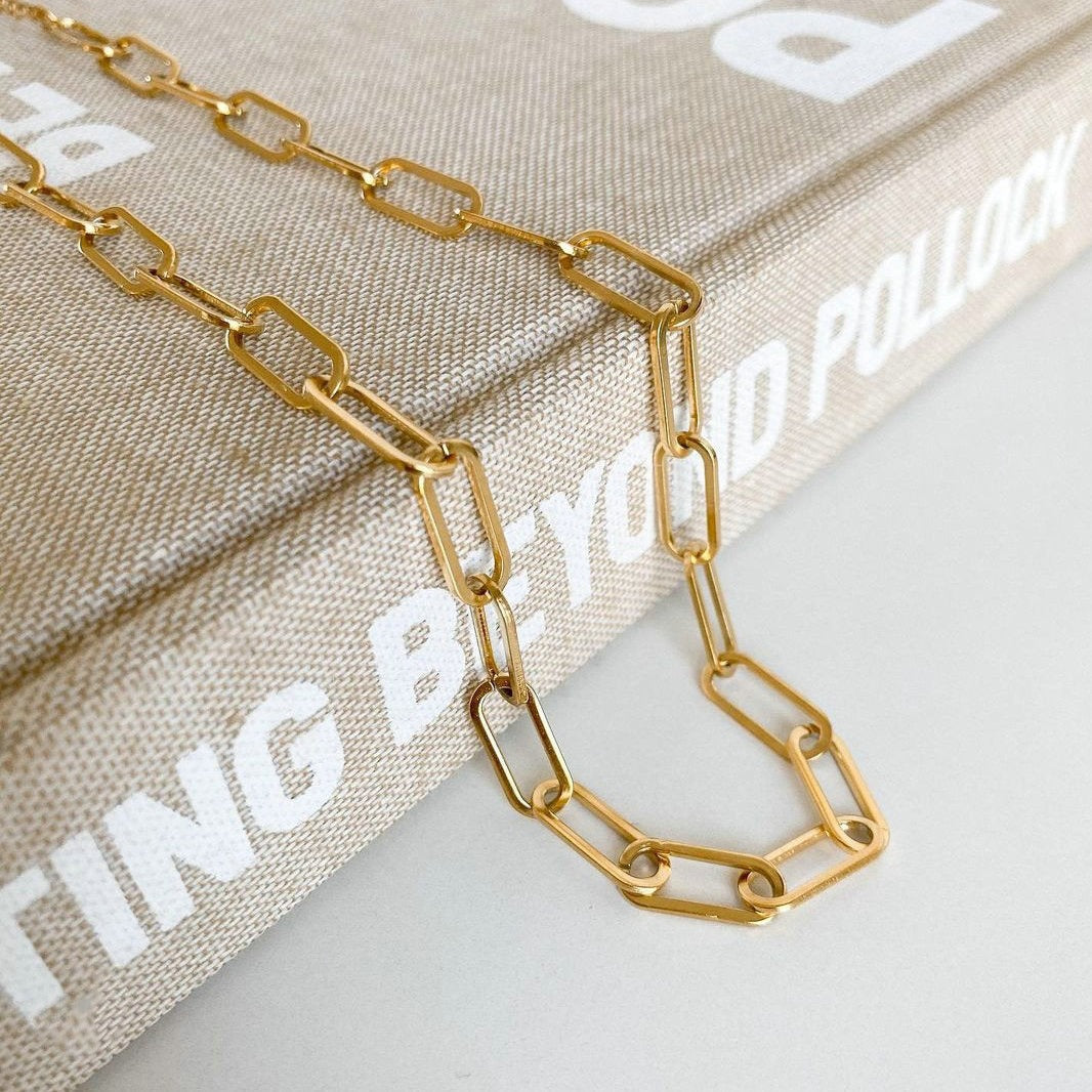 Lena – Paperclip Necklace Gold Plated 18K