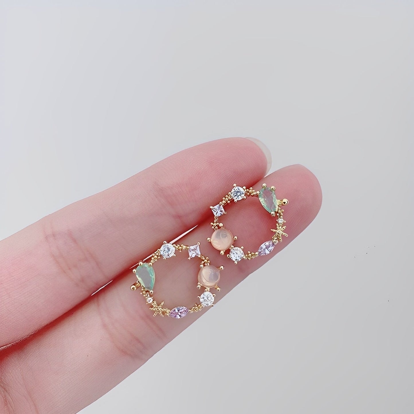 Florina – Flower Earrings made of Crystal and Rose Gold