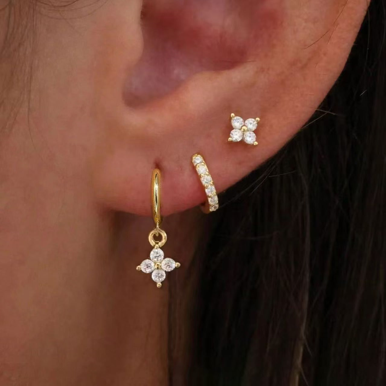 Mariana – Three-piece stud earring set with zirconia