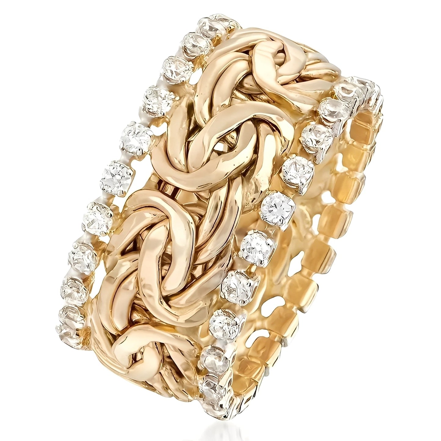 Lydia – Jewelry piece made of braided gold with zirconia