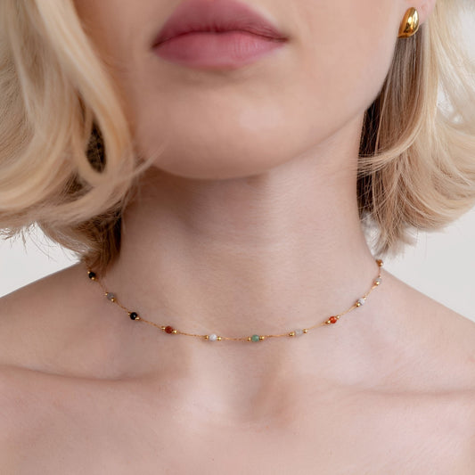 Malou – Necklace Colorful Links with Pearls