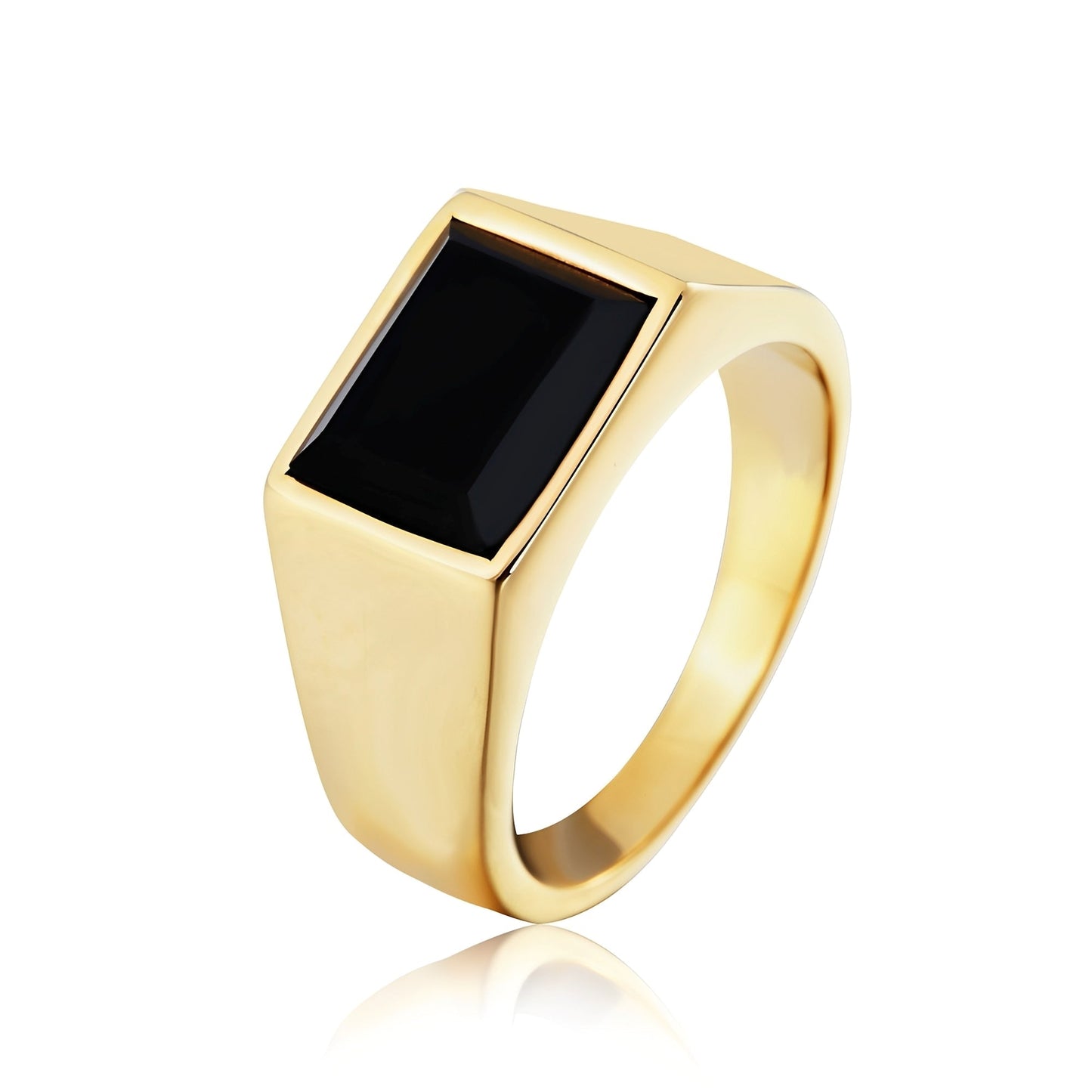 Daro – Men's Signet Ring with Black Stone