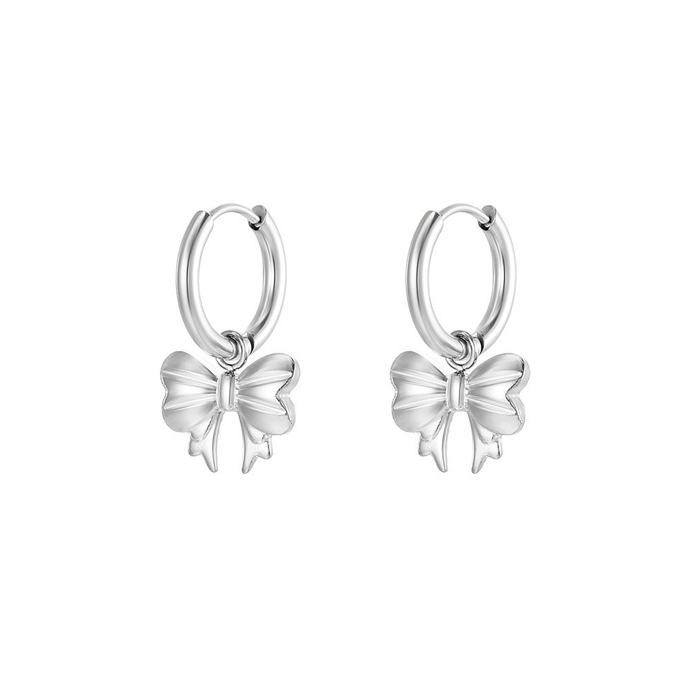 Carla – Hoop Bow Earrings Gold Plated