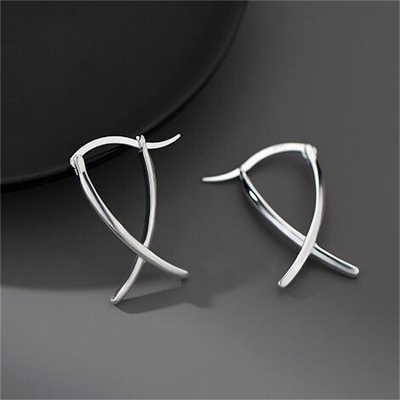 Emilie – Earrings stylish crossed lines