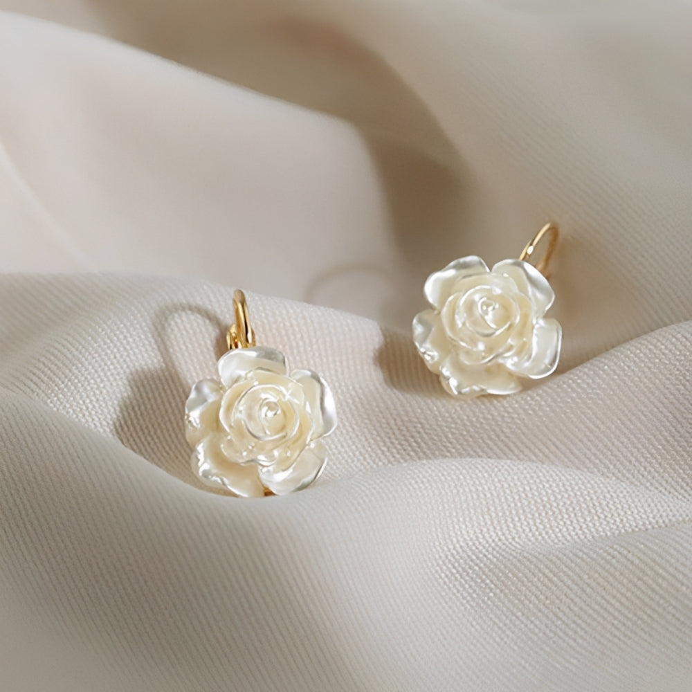 Women Earrings with Rose Design - Pair