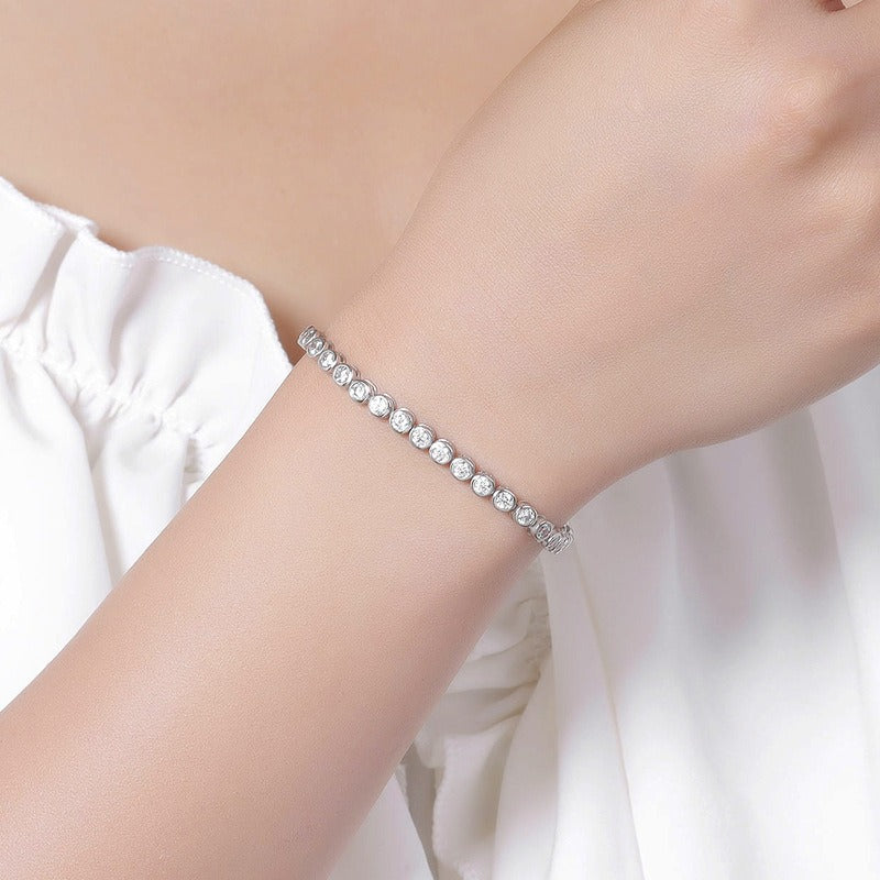 Elise – Bracelet with Bubbles made of Silver and Diamonds