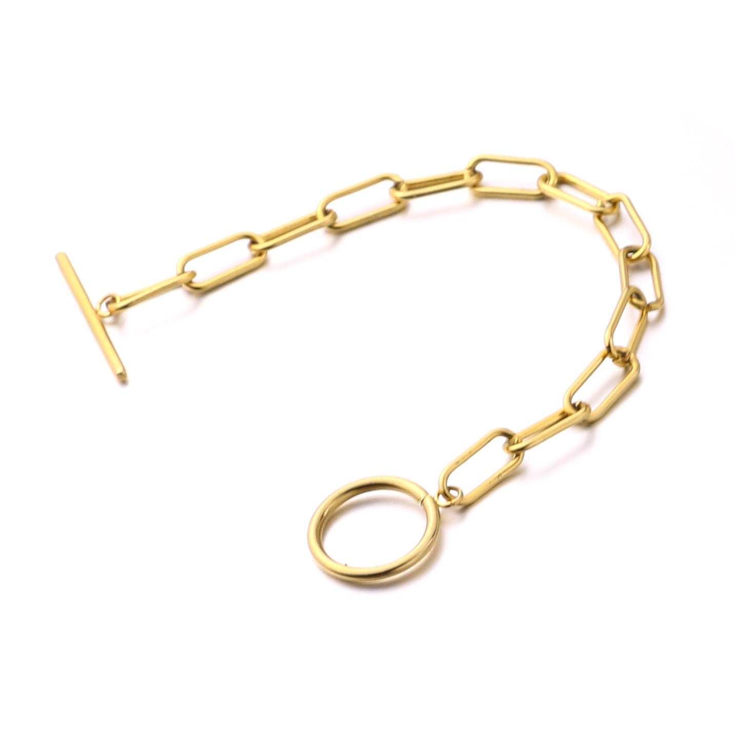 Millie – T-Bar Bracelet with Rectangular Elements in Gold