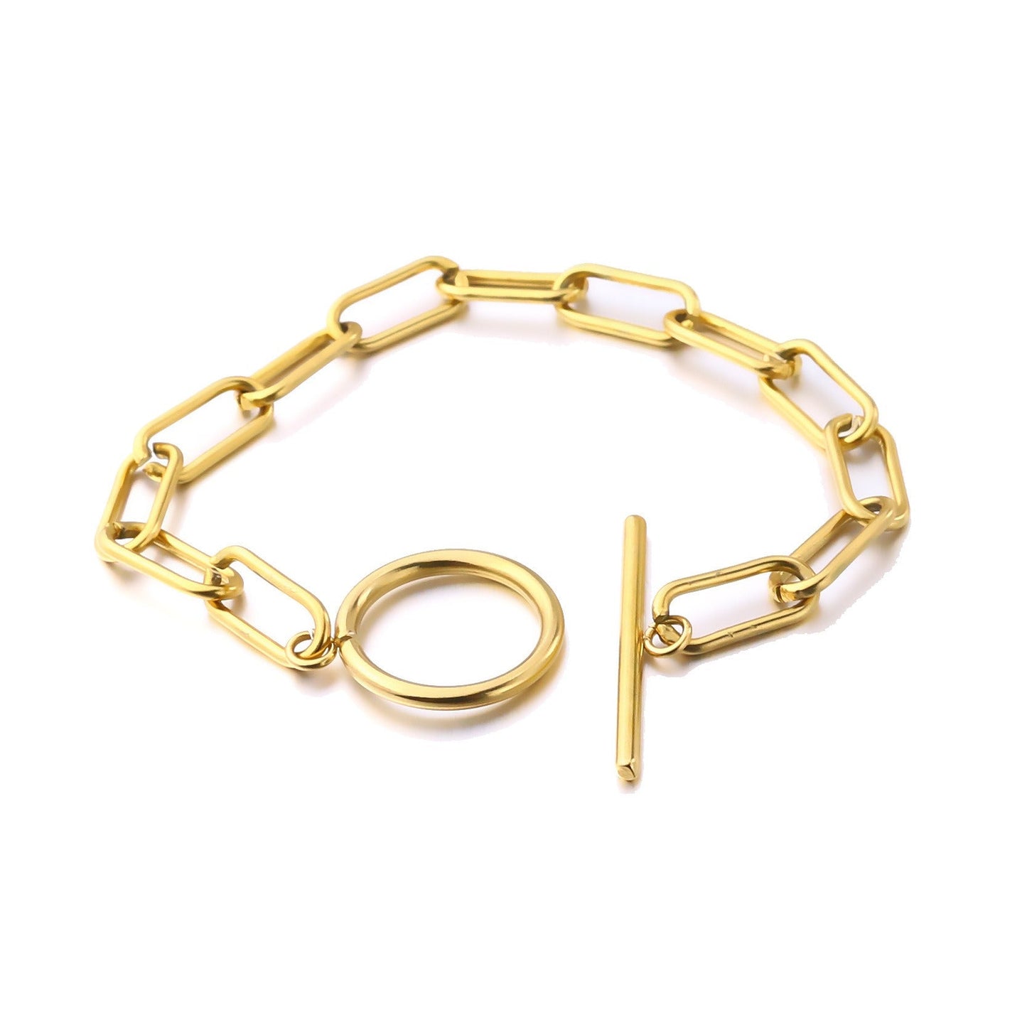 Millie – T-Bar Bracelet with Rectangular Elements in Gold