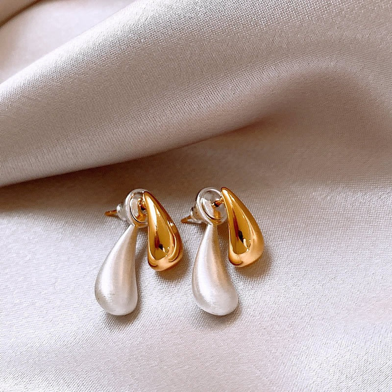 Alina – Two-Tone Drop Earrings