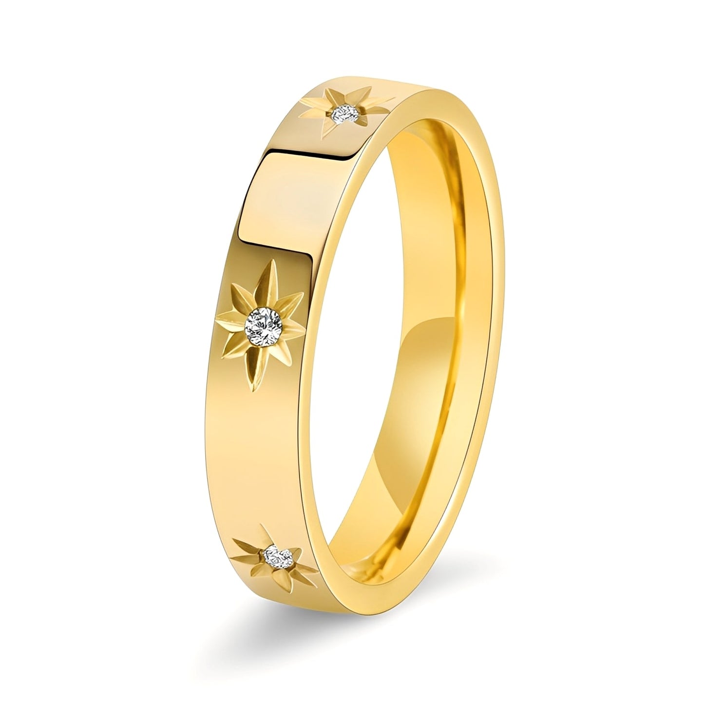Nova – Gold ring with sparkling stars