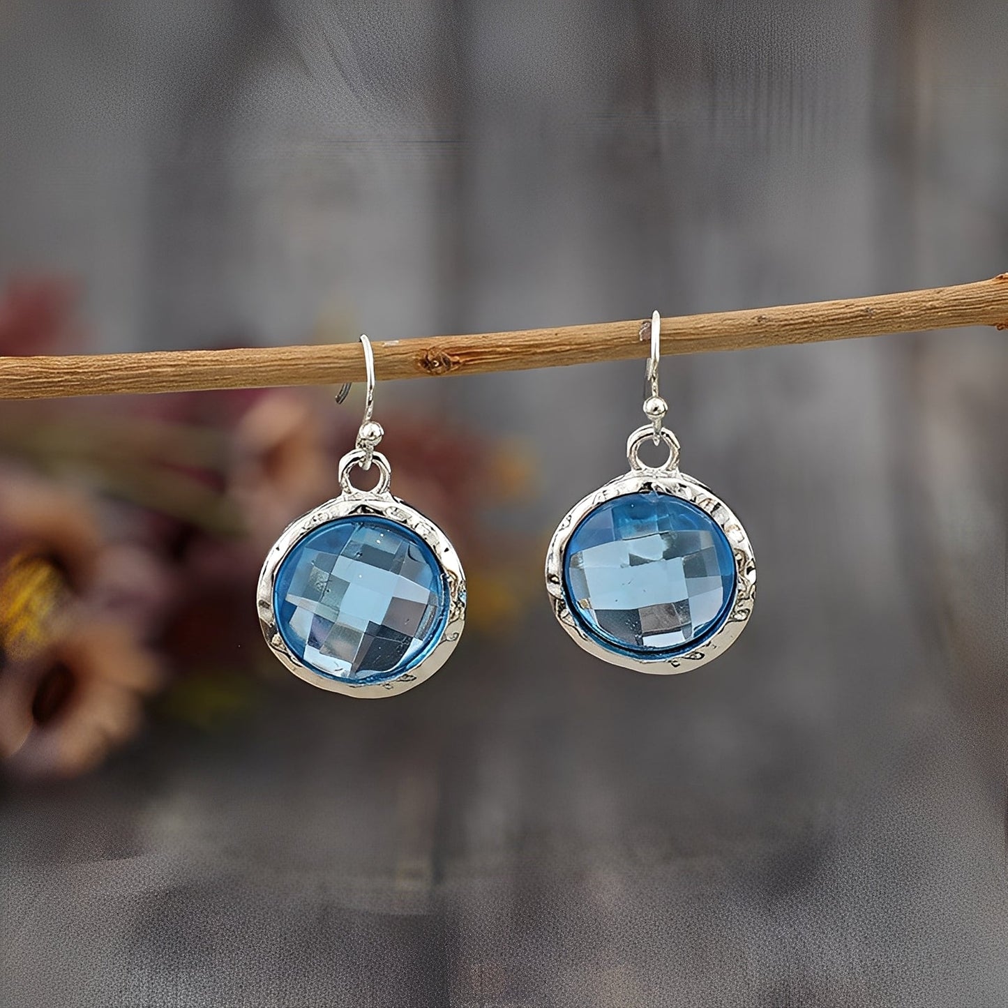 Azura – Vintage Style Earrings with Blue Crystals