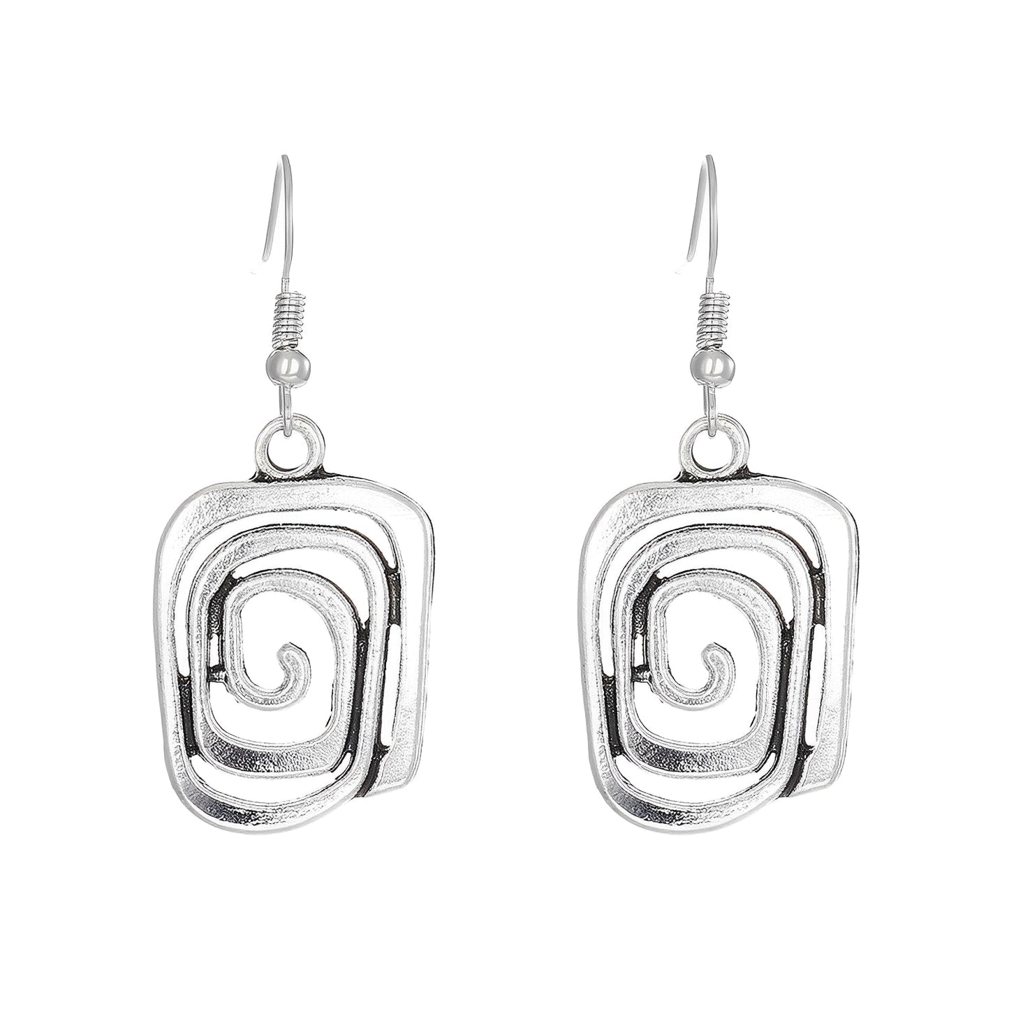Kaia – Boho Style Earrings in Silver with Spiral Shape