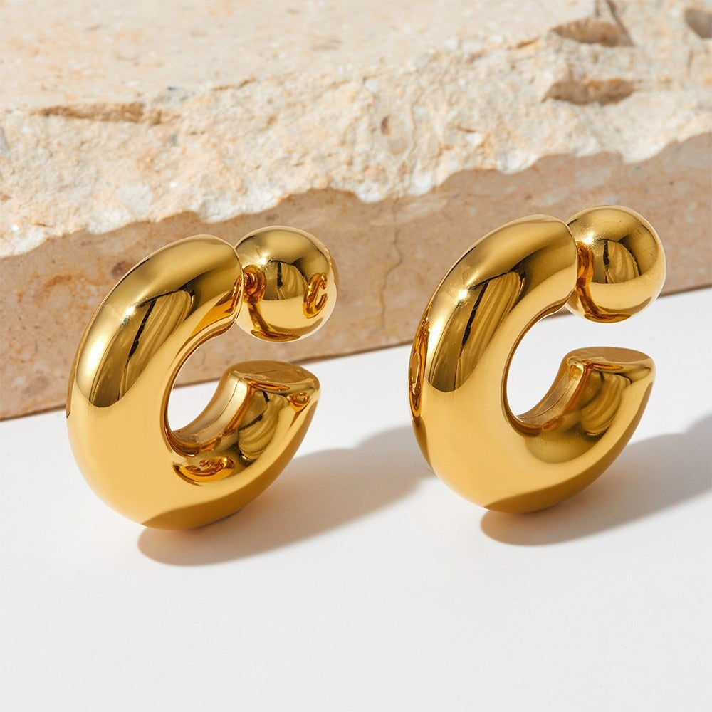 Ayla – Chunky Gold-Colored Hoops