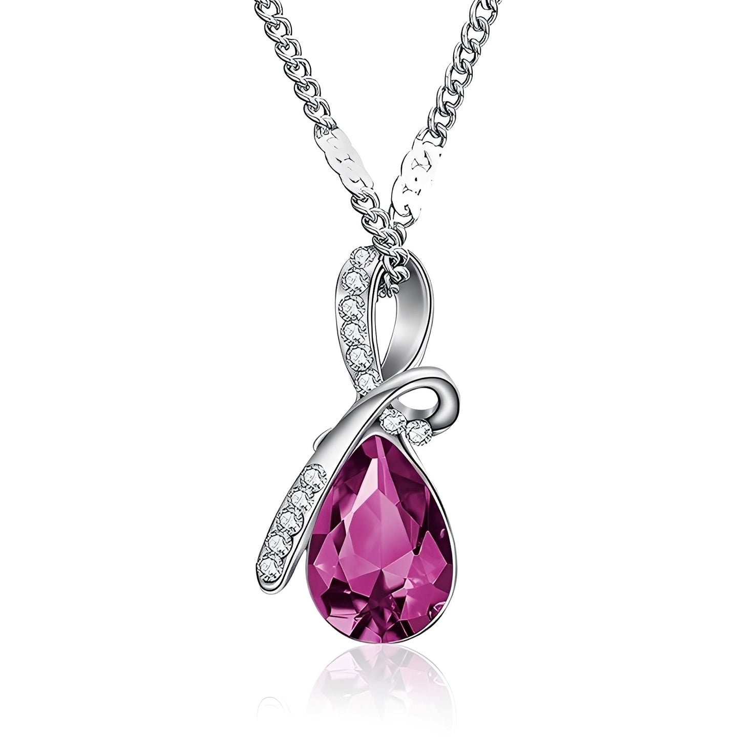 Pilar – Necklace Crystal Sparkling White Gold