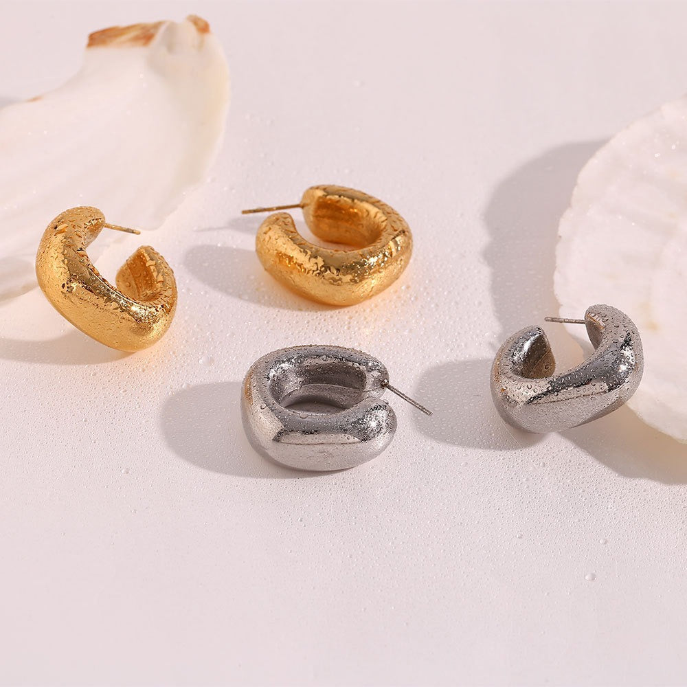 Amandine – Thick Hoops made of Stainless Steel