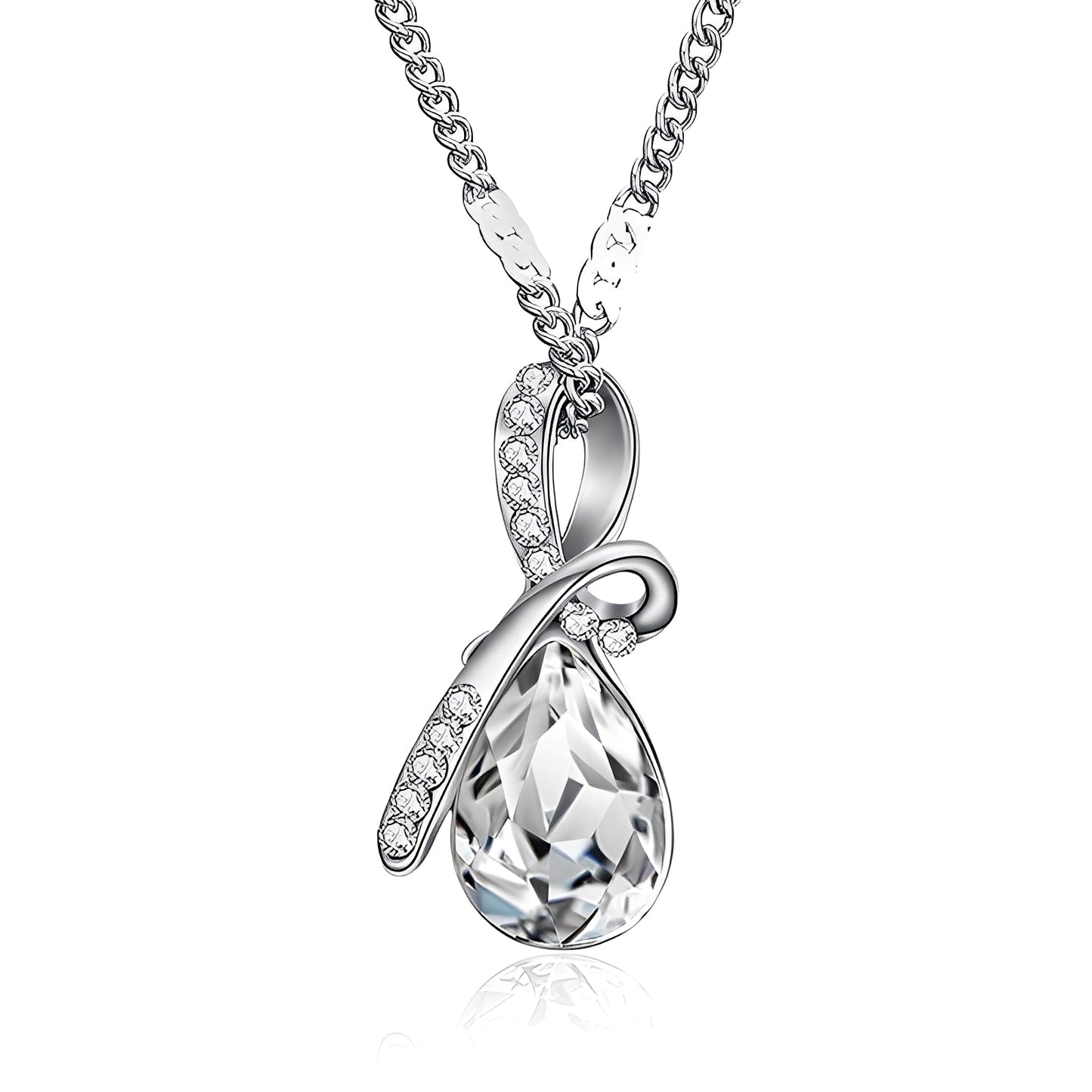 Pilar – Necklace Crystal Sparkling White Gold