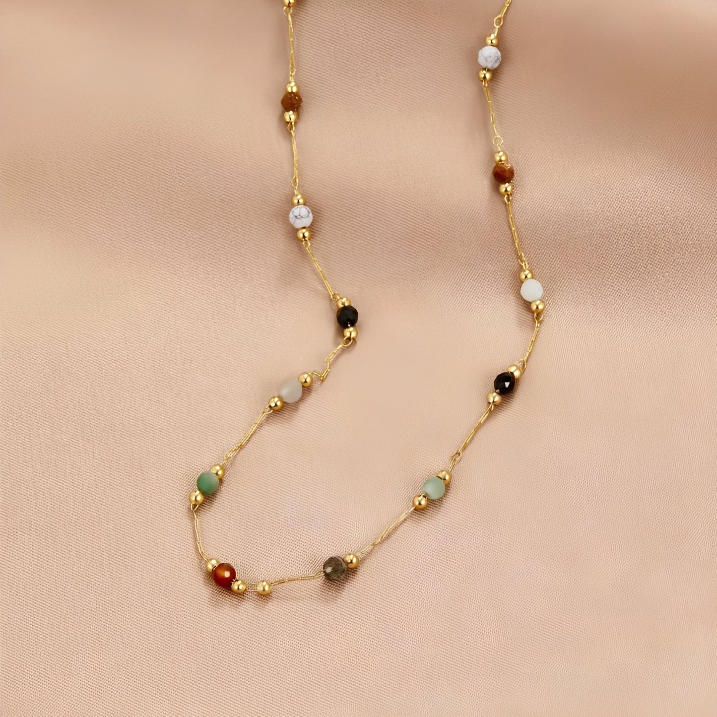Malou – Necklace Colorful Links with Pearls