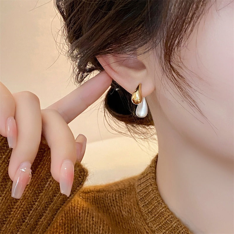Alina – Two-Tone Drop Earrings