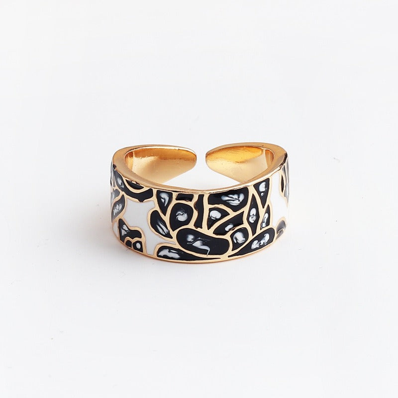 Kamille – Ring Camille Large Blue Leaf Pattern