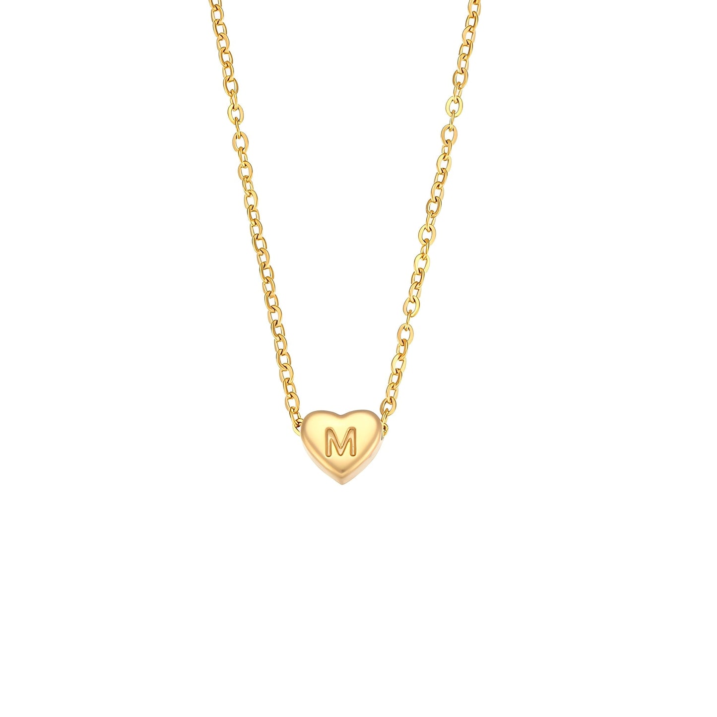 Amora – Heart Initials Necklace in Gold