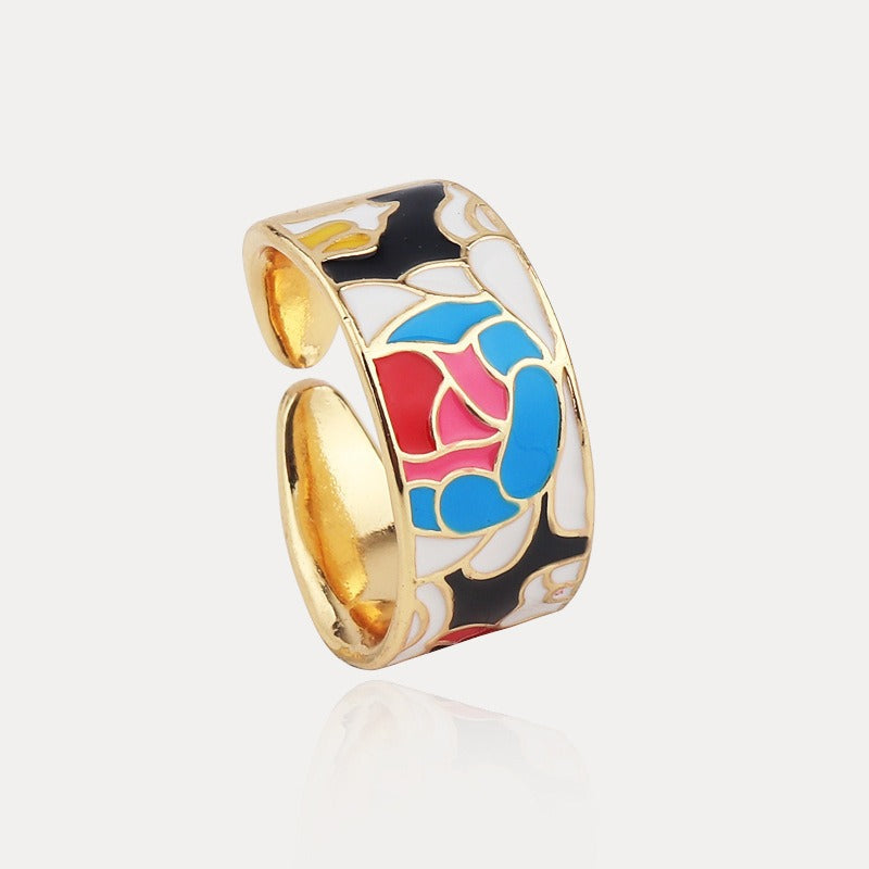 Kamille – Ring Camille Large Blue Leaf Pattern